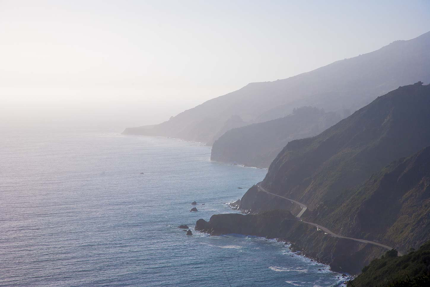 View of Highway One and the Big Sur coast from the Kirk Creek Trail in Los Padres National Forest