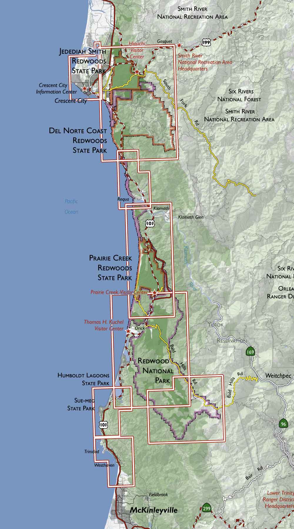 Redwood National And State Parks Trail Map Redwood National And State Parks Trail Map